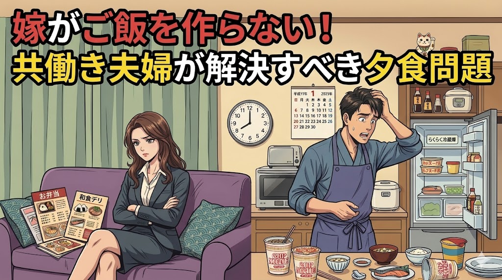 妻がご飯を作らない！共働き夫婦が解決すべき夕食問題